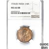 Image 1 : 1936[B] 1/4 Anna India Bronze NGC MS66 RB