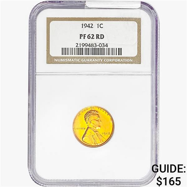 1942 Wheat Cent NGC PF62 RD