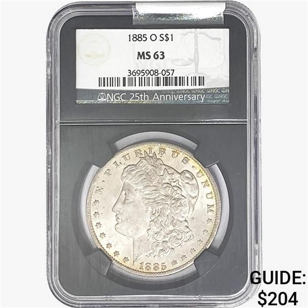 1885-O Morgan Silver Dollar NGC MS63