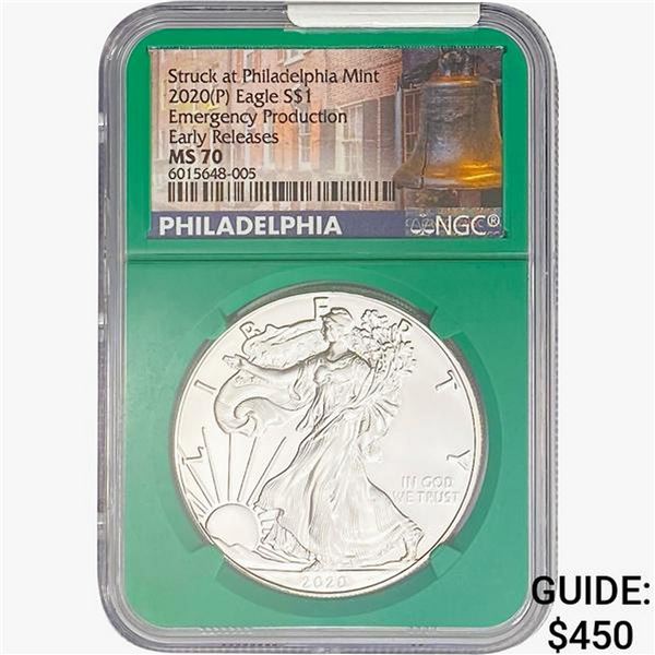 2020-P Silver Eagle NGC MS70