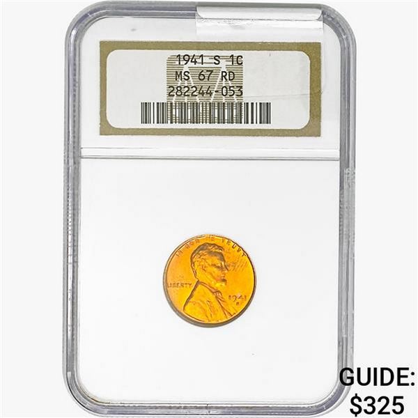 1941-S Wheat Cent NGC MS67 RD