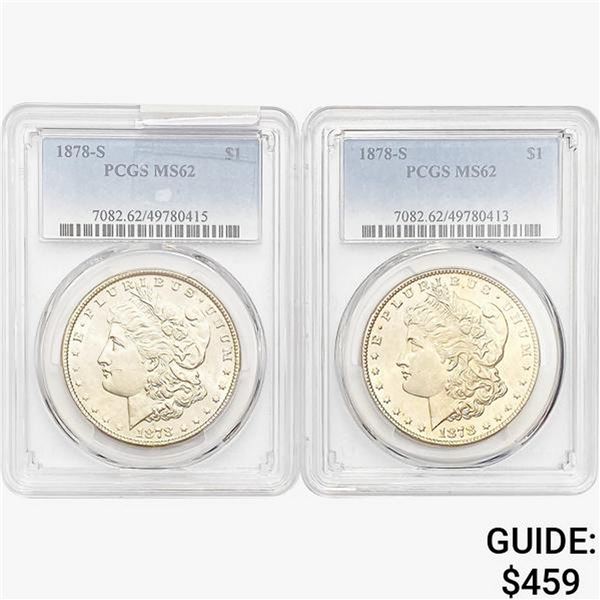 [2]1878-S Morgan Silver Dollar PCGS MS62