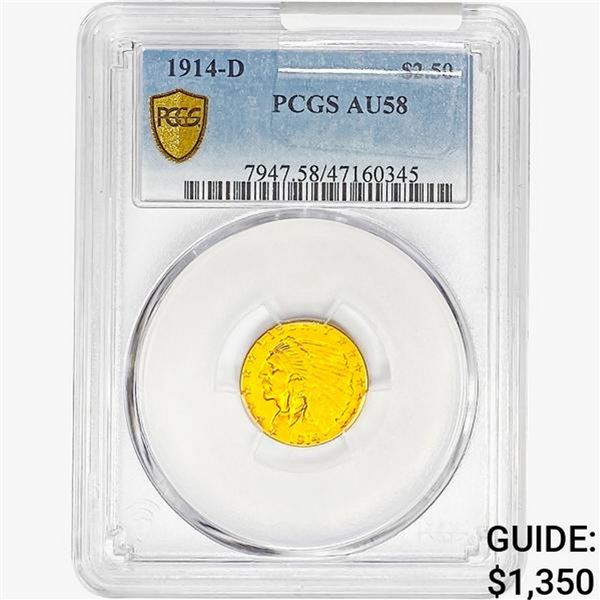 1914-D $2.50 Gold Quarter Eagle PCGS AU58