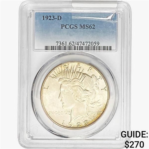 1923-D Silver Peace Dollar PCGS MS62