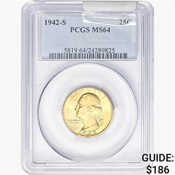 1942-S Washington Silver Quarter PCGS MS64