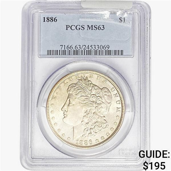 1886 Morgan Silver Dollar PCGS MS63
