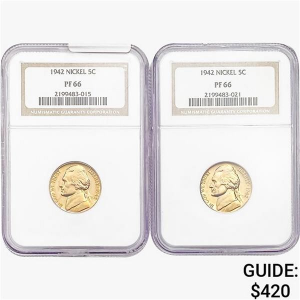 [2]1942 Jefferson Nickel NGC PF66