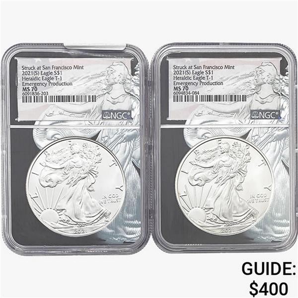 [2]2021-S Silver Eagle NGC MS70
