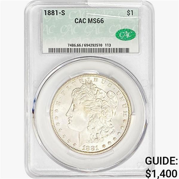 1881-S Morgan Silver Dollar CAC MS66
