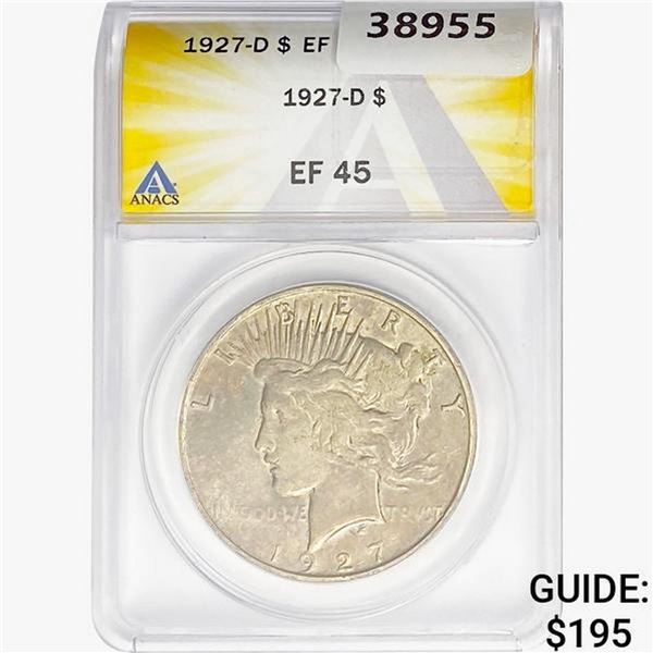 1927-D Silver Peace Dollar ANACS EF45