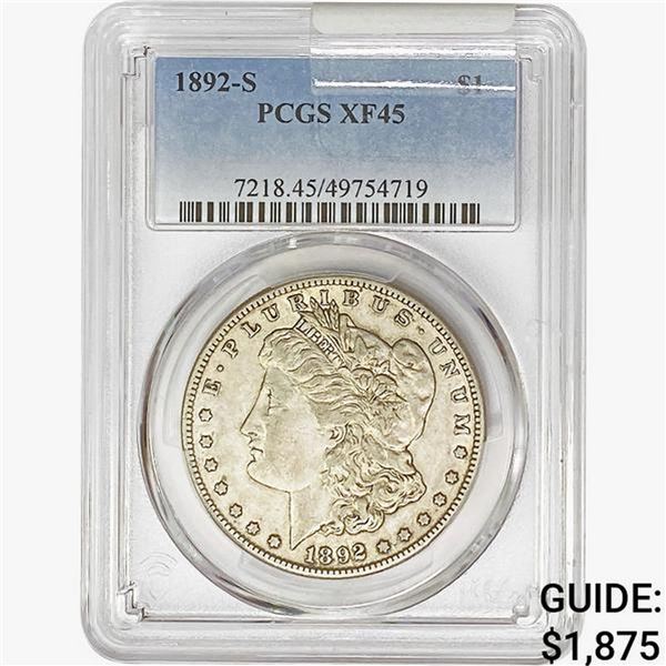 1892-S Morgan Silver Dollar PCGS XF45