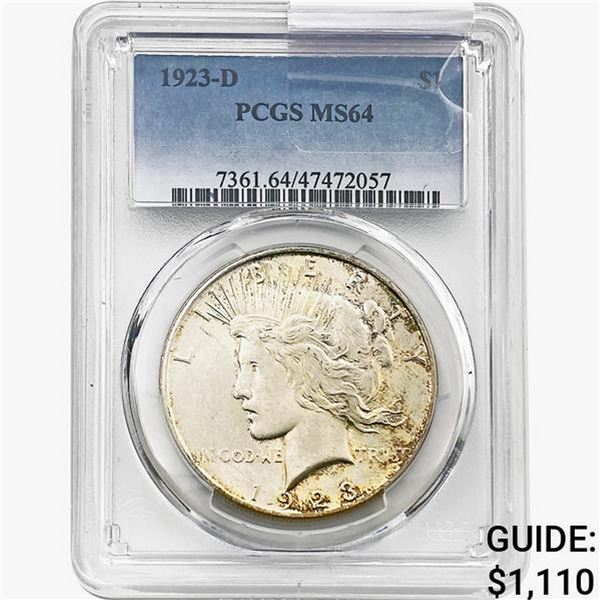 1923-D Silver Peace Dollar PCGS MS64