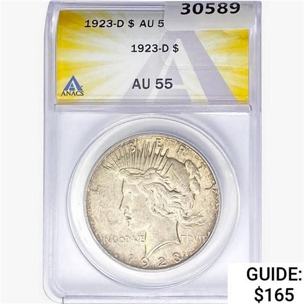 1923-D Silver Peace Dollar ANACS AU55