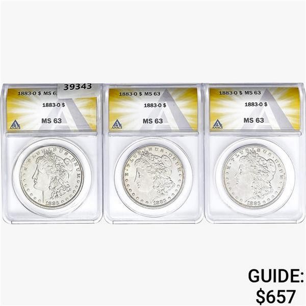 [3] 1883-O Morgan Silver Dollar ANACS MS63
