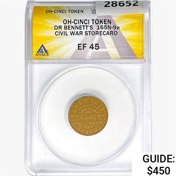 - OH Token 165N-9a Civ. W. Storecard ANACS EF45 Bennett's