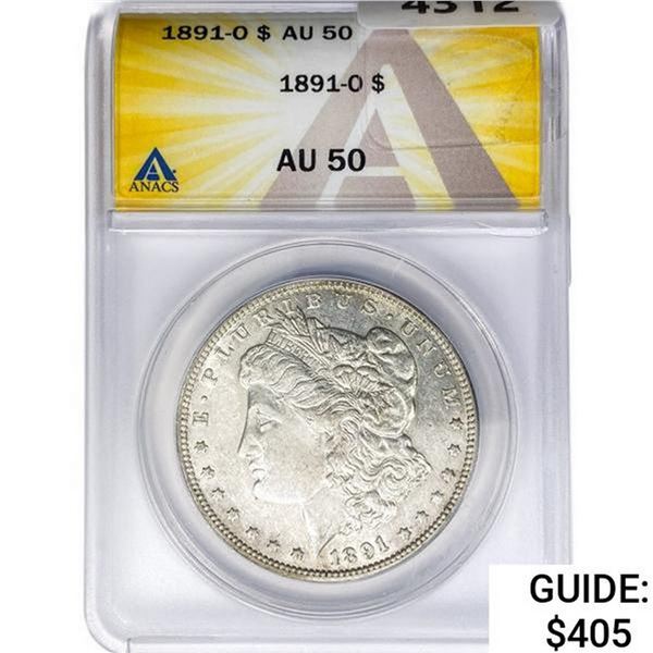 1891-O Morgan Silver Dollar ANACS AU50
