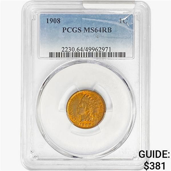 1908 Indian Head Cent PCGS MS64 RB
