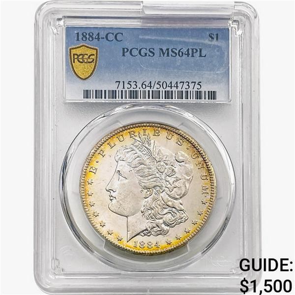 1884-CC Morgan Silver Dollar PCGS MS64 PL