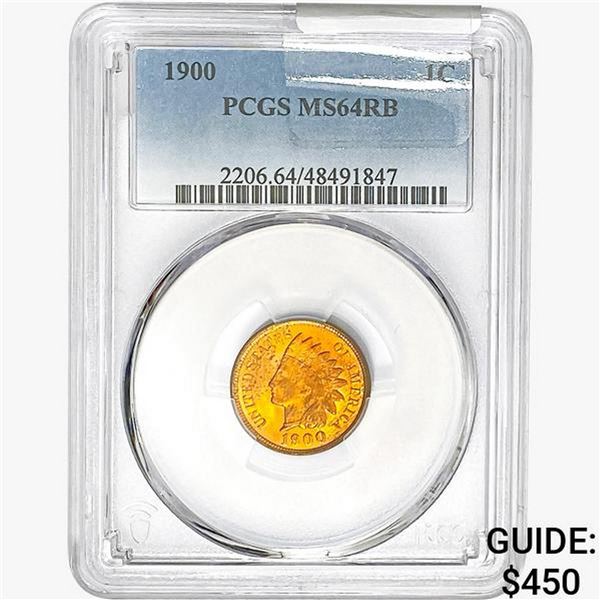 1900 Indian Head Cent PCGS MS64 RB