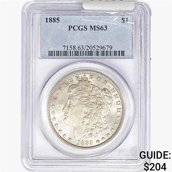 1885 Morgan Silver Dollar PCGS MS63