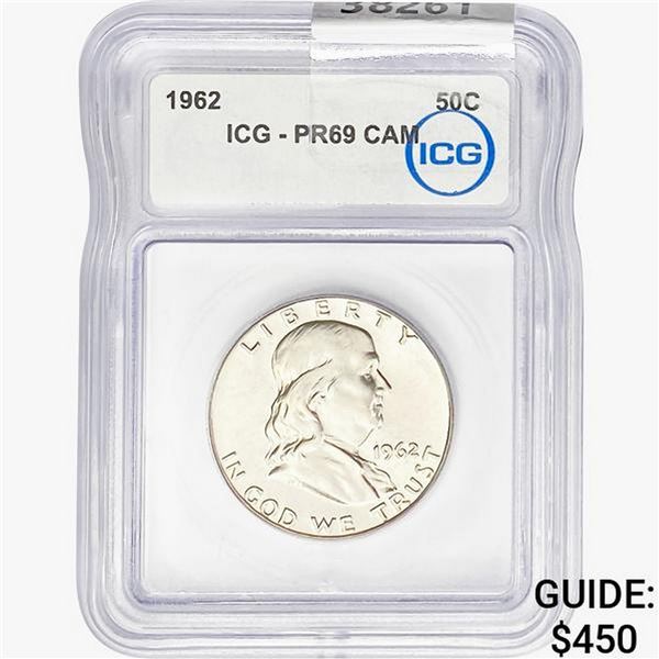 1962 Franklin Half Dollar ICG PR69 CAM