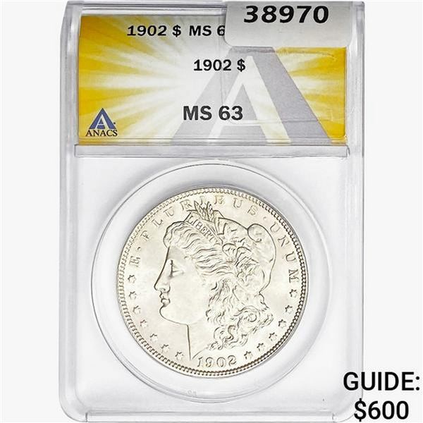 1902 Morgan Silver Dollar ANACS MS63