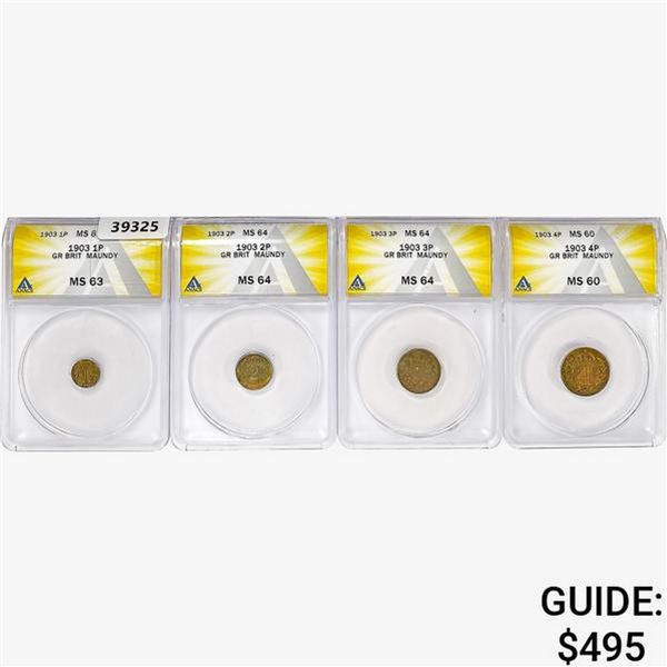 [4] 1903 1P-4P G.Britain Maundy ANACS MS
