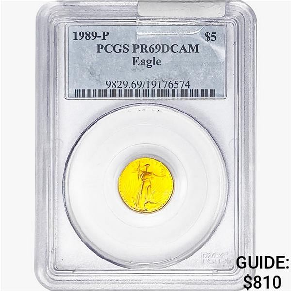 1989-P 1/10oz $5 AGE PCGS PR69 DCAM