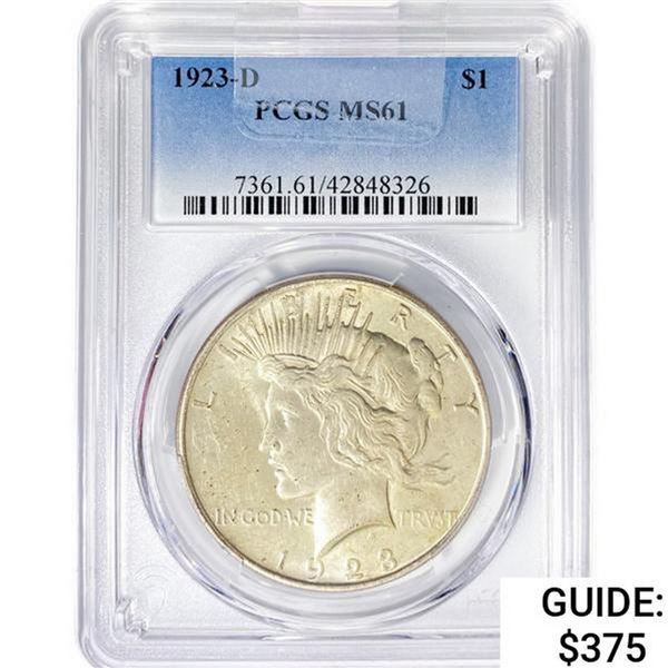 1923-D Silver Peace Dollar PCGS MS61