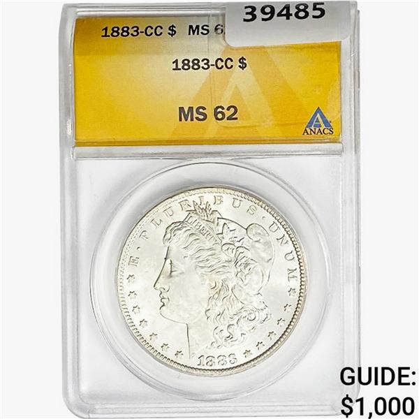 1883-CC Morgan Silver Dollar ANACS MS62