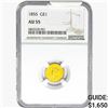 1855 Rare Gold Dollar NGC AU55