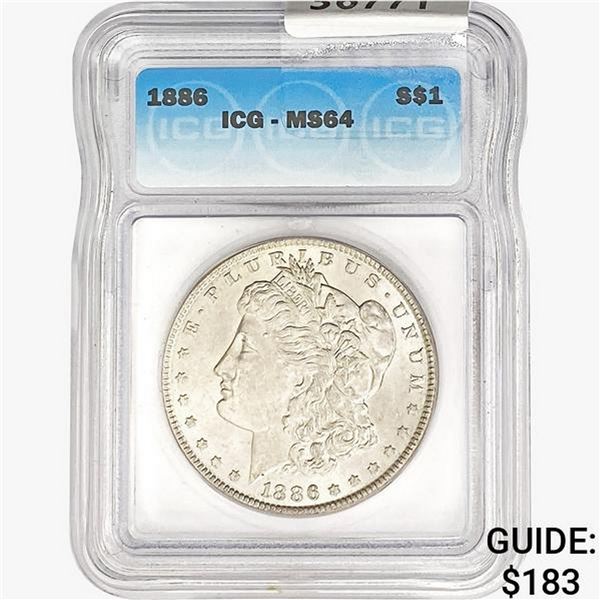 1886 Morgan Silver Dollar ICG MS64