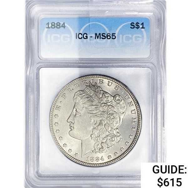 1884 Morgan Silver Dollar ICG MS65
