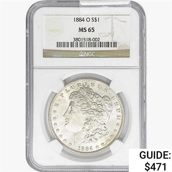 1884-O Morgan Silver Dollar NGC MS65