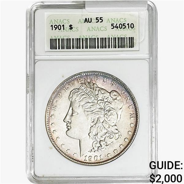1901 Morgan Silver Dollar ANACS AU55