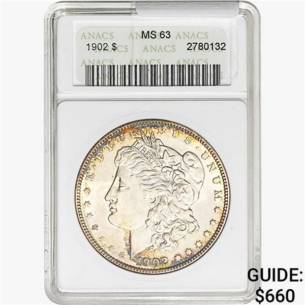 1902 Morgan Silver Dollar ANACS MS63