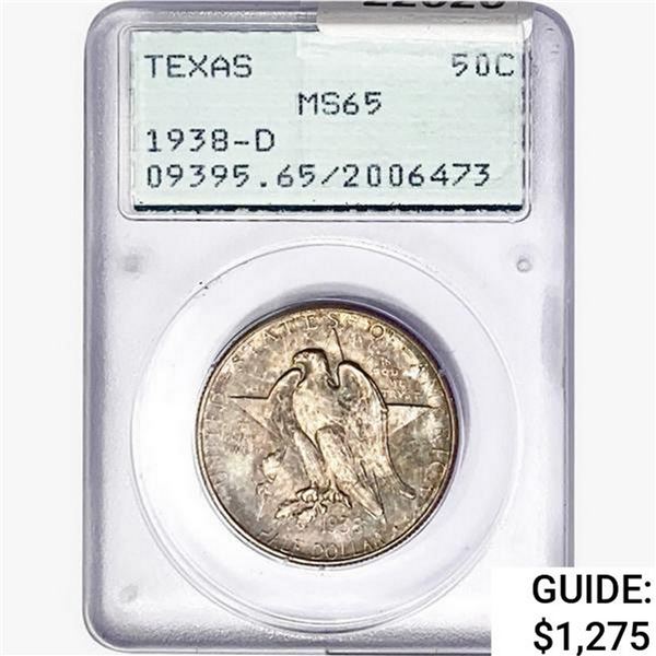 1938-D Texas Half Dollar PCGS MS65