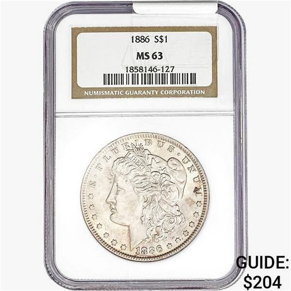 1886 Morgan Silver Dollar NGC MS63