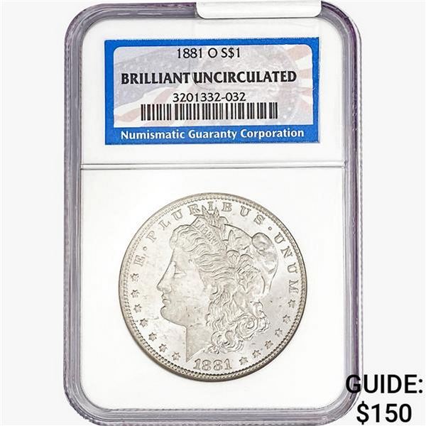 1881-O Morgan Silver Dollar NGC BU