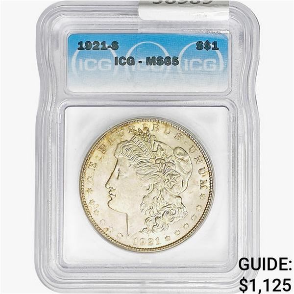 1921-S Morgan Silver Dollar ICG MS65