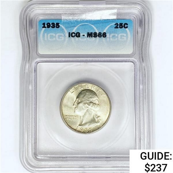 1935 Washington Silver Quarter ICG MS66