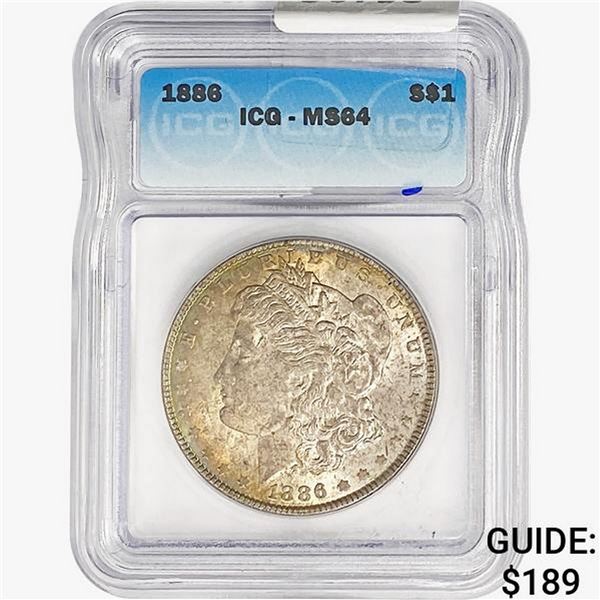 1886 Morgan Silver Dollar ICG MS64