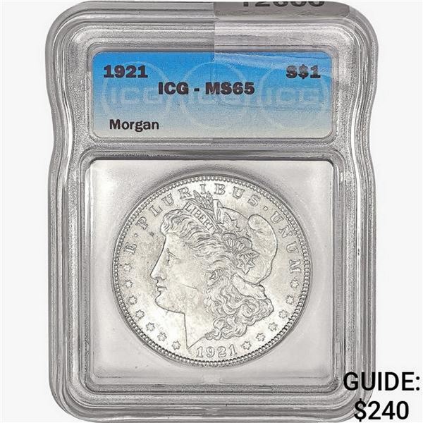 1921 Morgan Silver Dollar ICG MS65