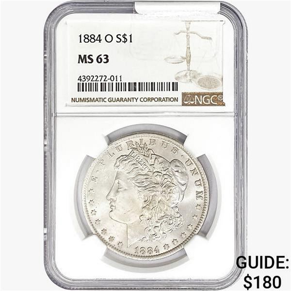 1884-O Morgan Silver Dollar NGC MS63