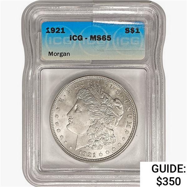 1921 Morgan Silver Dollar ICG MS65