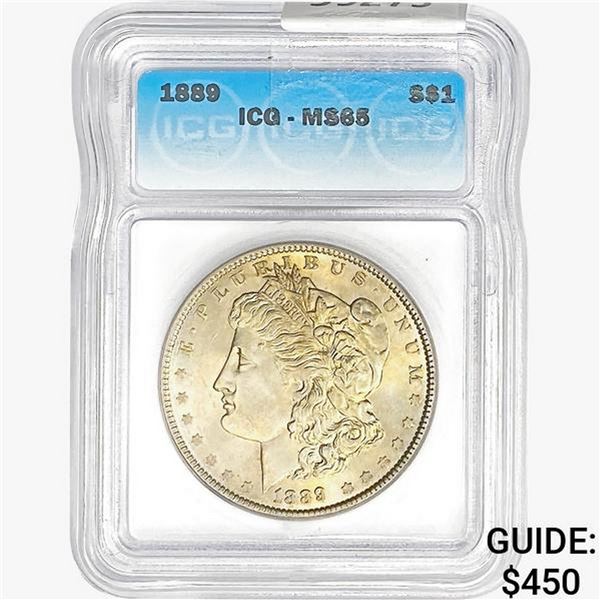 1889 Morgan Silver Dollar ICG MS65