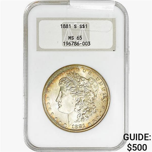 1881-S Morgan Silver Dollar NGC MS65