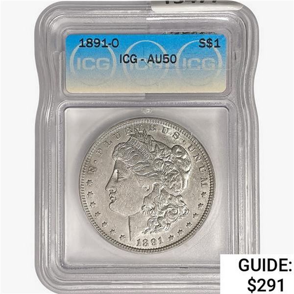 1891-O Morgan Silver Dollar ICG AU50