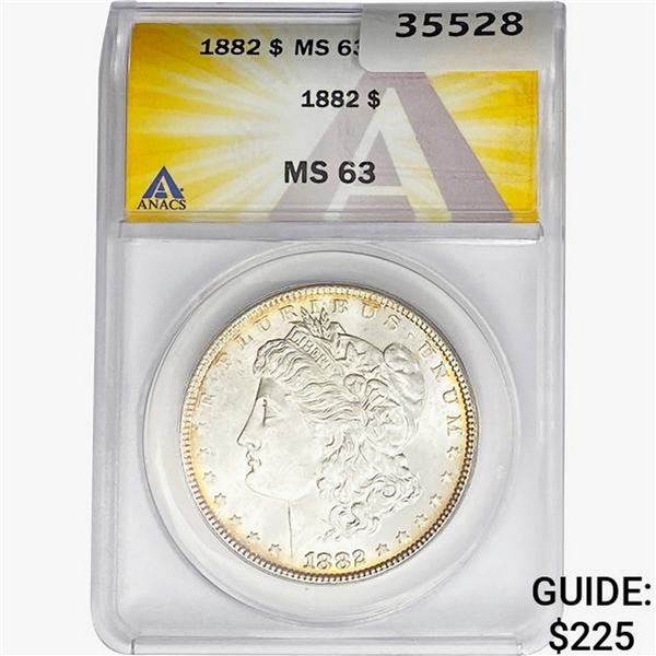 1882 Morgan Silver Dollar ANACS MS63