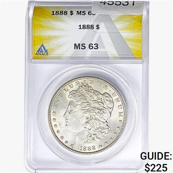 1888 Morgan Silver Dollar ANACS MS63